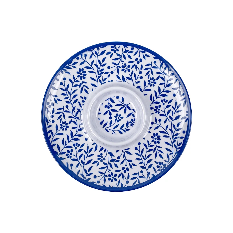 Wholesale Custom Melamine Tray And Dish Divided Plate Chip And Dip Serving Plates
