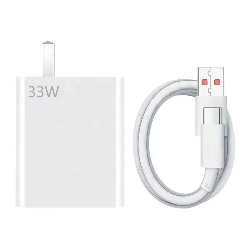 Trending Products 2023 33Watt US EU Plug Mobile Phone Fast Charger With 6A USB Cable Set For Xiaomi