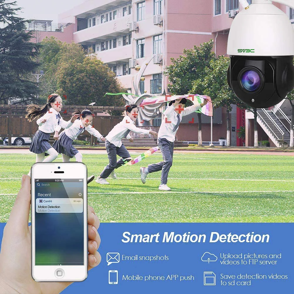 SV3C H.264 Wireless 1080P HD 20x Optical Zoom Waterproof Outdoor Dome Wifi PTZ IP CCTV Security Camera
