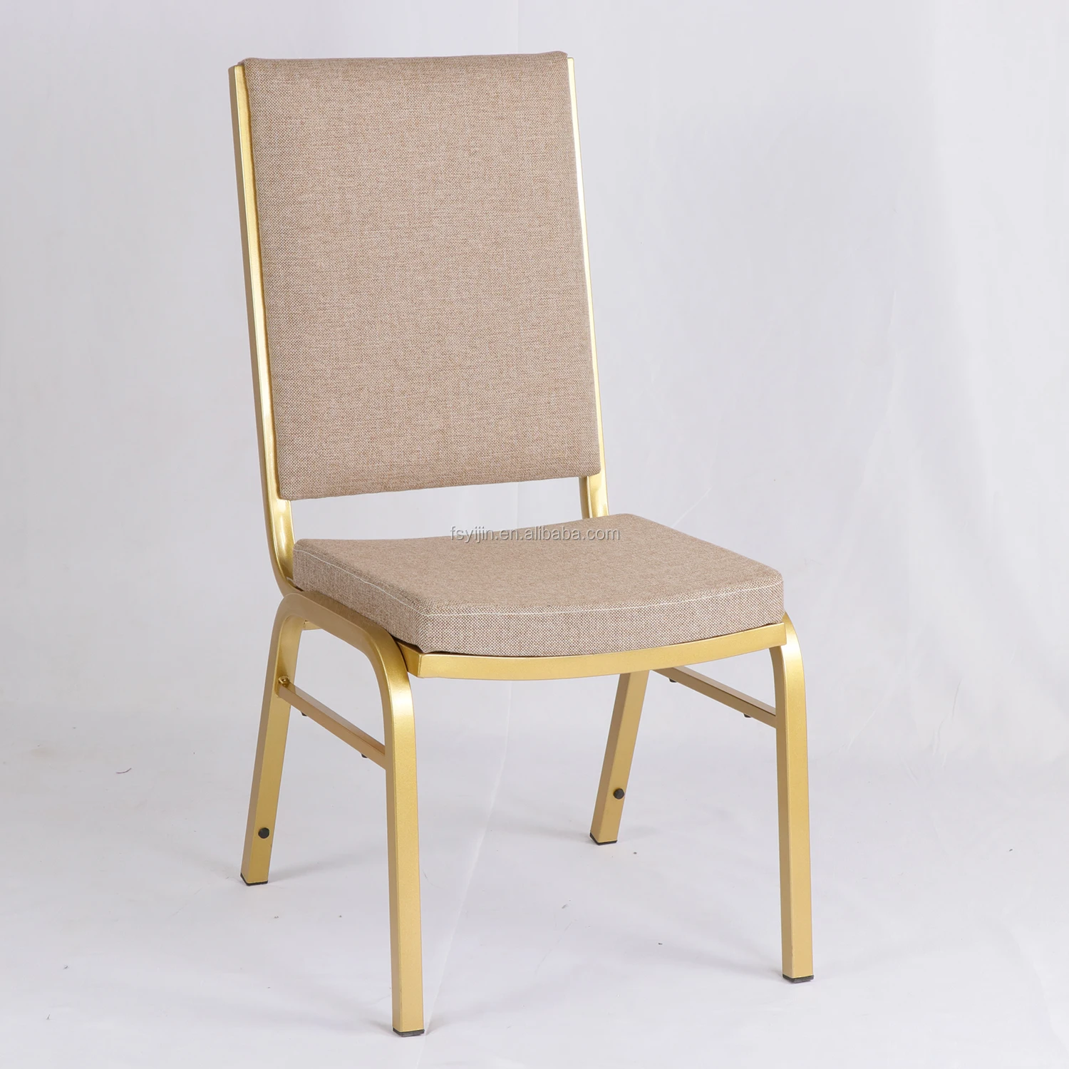 Modern new design aluminum gold frame padded banquet chair hotel wedding event