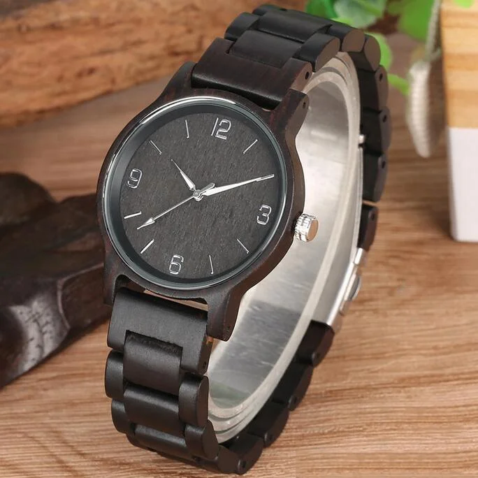 Sustainable wood men watch quartz movt brand luxury relogio masculino current relojes hombre