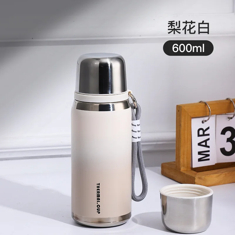 stainless steel water bottle large cpacaity insulated drink mug with cover lid portable girl tea separation sports kettle