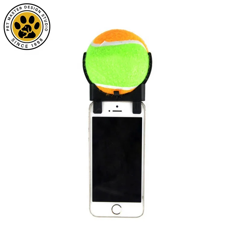SinSky Hot Sale Dogs Training Sound Tennis balls Mobile Phone Clip Pet Dog Cat Photo Taking Pet Selfie Stick