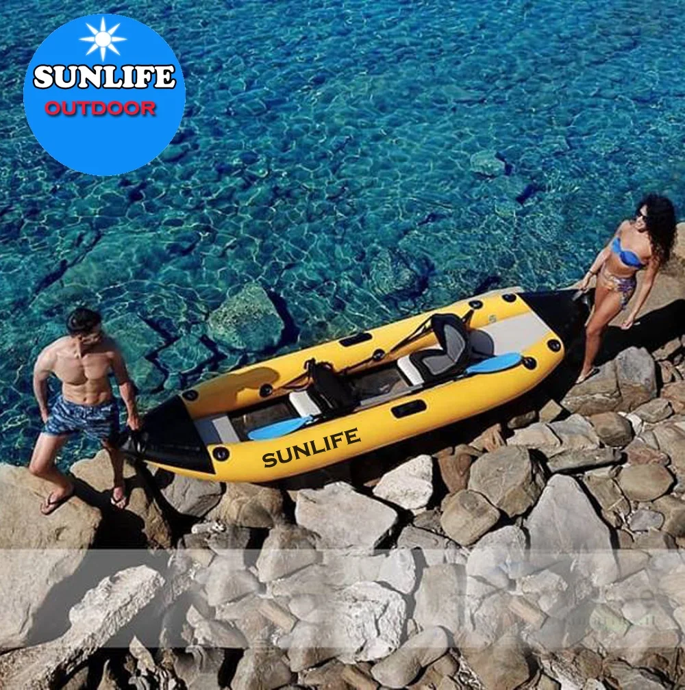 ISO and CE Certificate Approved Sun Life PVC inflatable  kayak 2 person with clear window