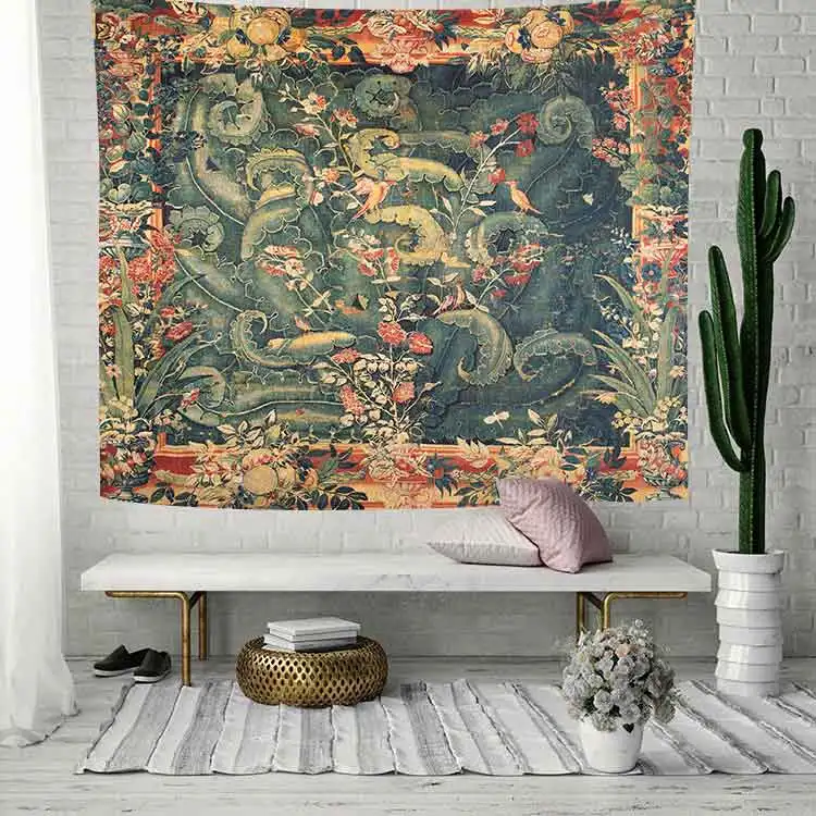 Trippy Art Tapestry Tree of Life Bohemia Flower Art Wall Hanging Tapestries for Living Room