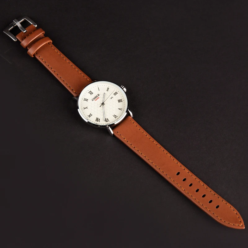 Minimalist Luxury Men Wrist Watch 30M Waterproof Business Casual Leather Strap Quartz Watch