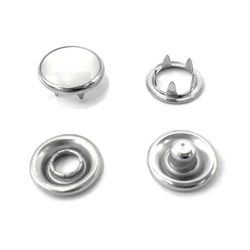 Custom Logo Colors Metal Copper Alloy Snap Button  Pearl Prong Ring Snap Design Button For Cloth Accessories