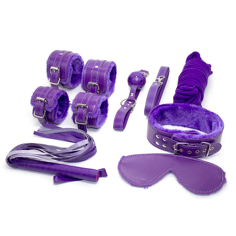 Adult BDSM Neck Bandage Handcuffs Cuffs Kit Strap Whip Rope Adult Sex Toys Fishing Lure