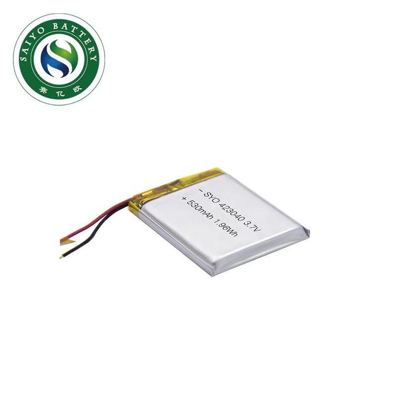 
Factory Price Lithium ion Polymer Battery 423040 3.7V 530mAh for headset earphone electronics 