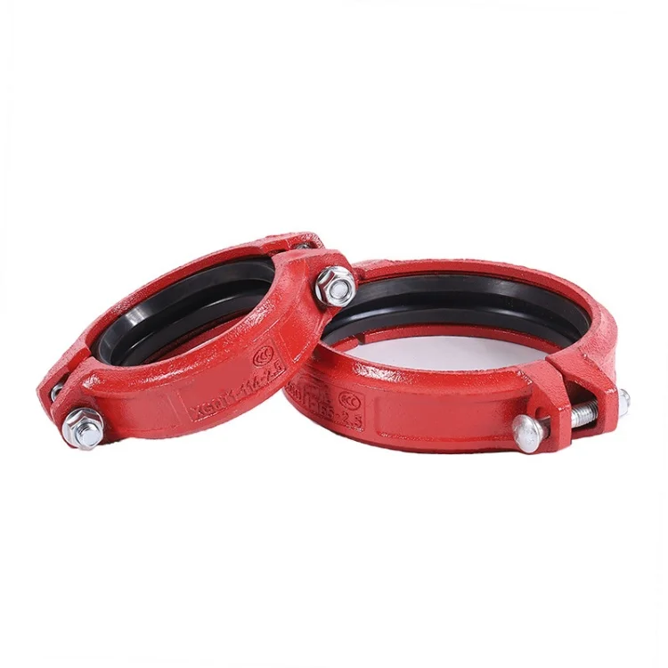 Surface Epoxy Treatment Ductile Iron Groove Coupling Fittings Steel Clamps for Fire Control