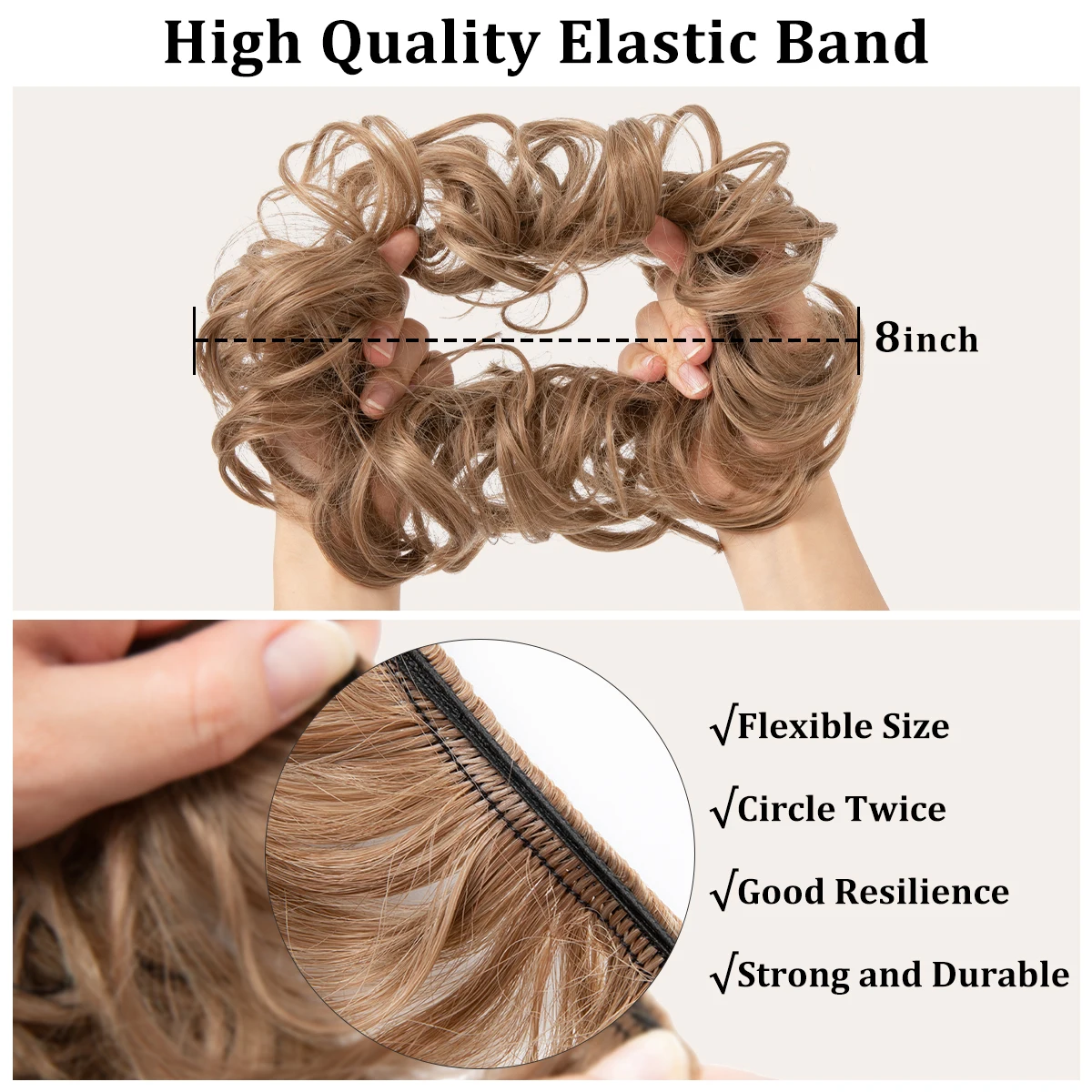 SARLA Synthetic Messy Bun Hair Extensions Elegant Messy Donut Hair Buns Updo Chignon With Elastic Hair Rope For Daily Use