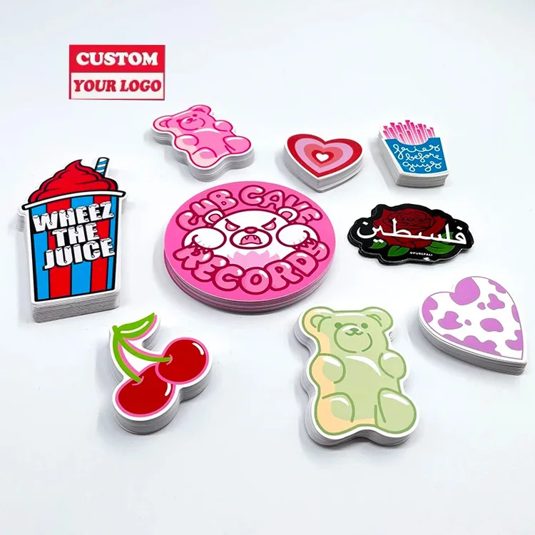 Easy Peel Uv Resist Printing Waterproof Durable White Vinyl Pvc Self Adhesive Die Cut Custom Stickers