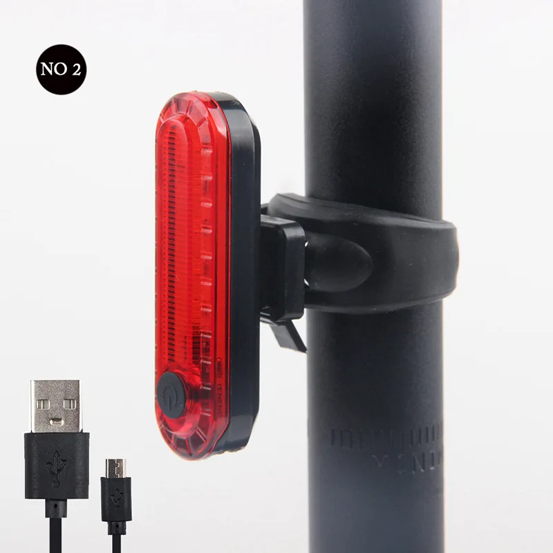  330 мАч встроенный аккумулятор USB Перезаряжаемый светодиодный красный задний фонарь для