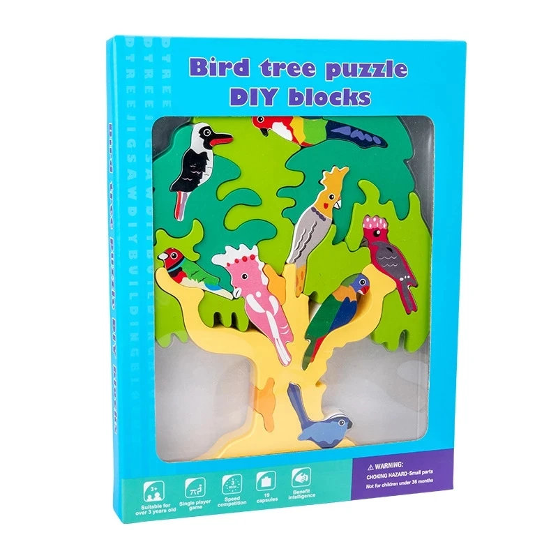 Manufacturer Supplier China cheap trees toys wooden puzzle 3d puzzle wood