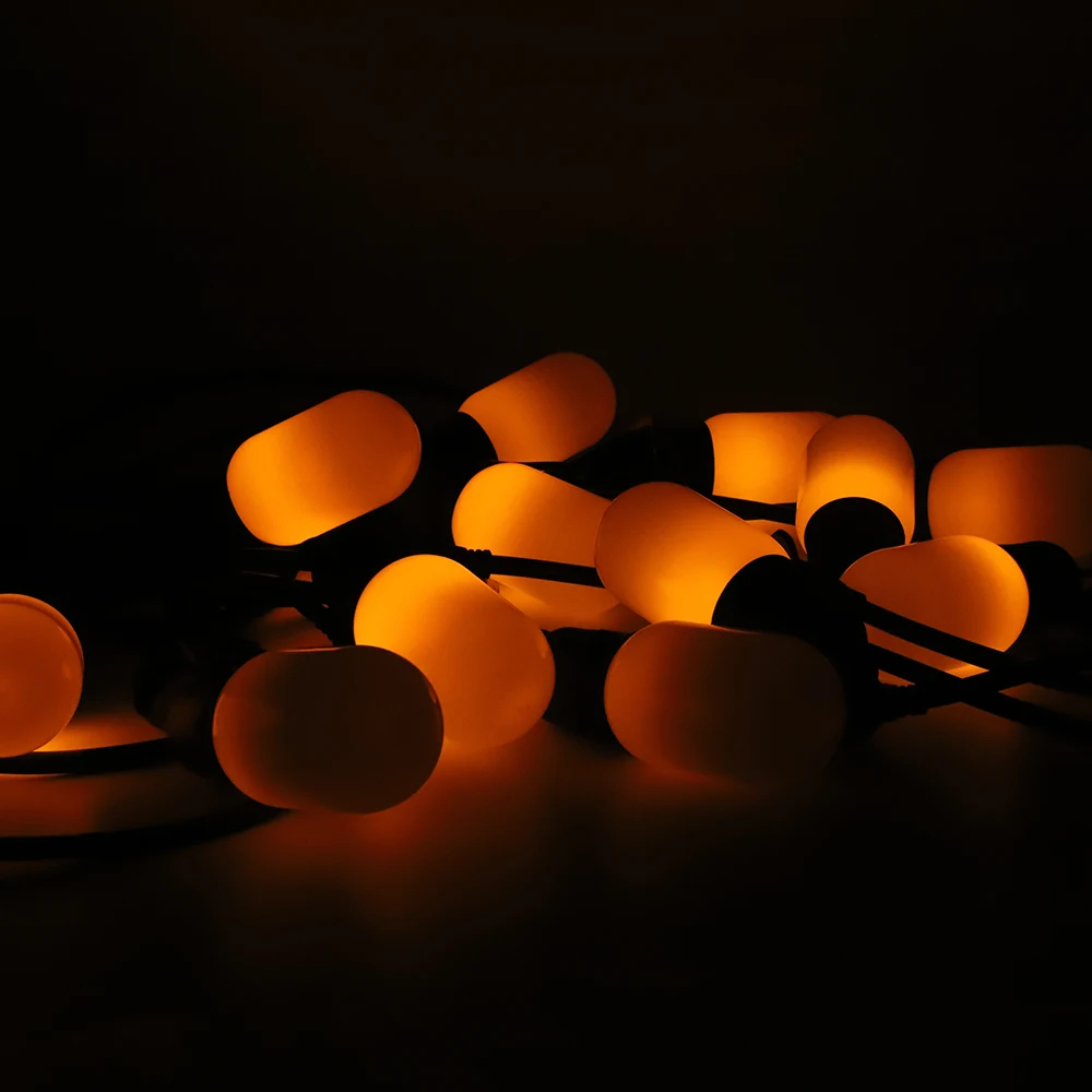 24ft Fire Flicker Outdoor String Lights Waterproof LED Holiday Ambient Lights edison outdoor light string new year