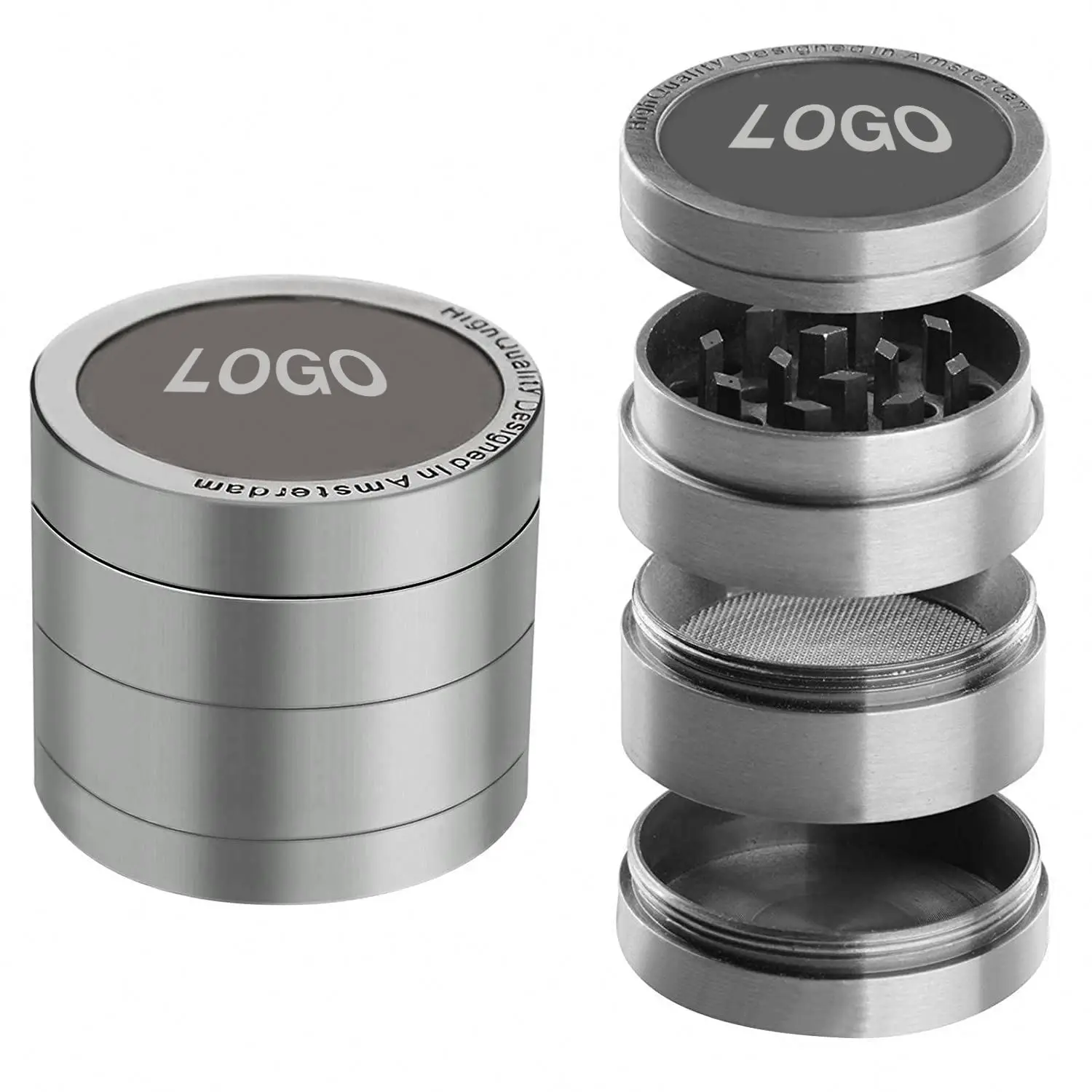 Wholesale 40mm Grinder Herb Grinder custom logo 4 layer smoking grinder card