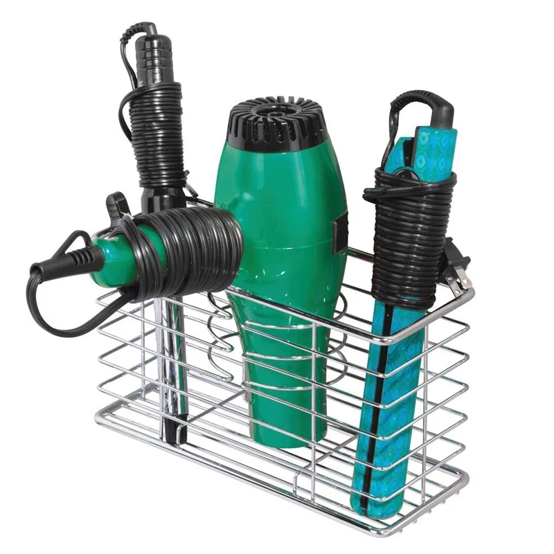 Изготавливаемые по индивидуальном заказу Настенные ванной Щетки Расчески органайзер для хранения фена корзина для выпрямителя Для Волос