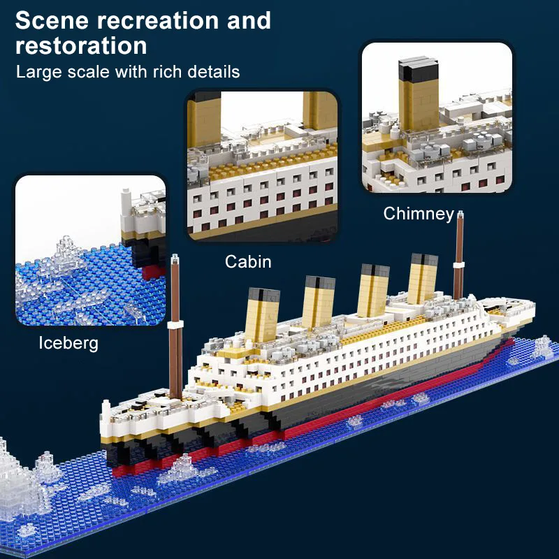 Toy Christmas Diy Titanic Ship Simulation Model Bricks Toys Titanic Building Blocks Sets