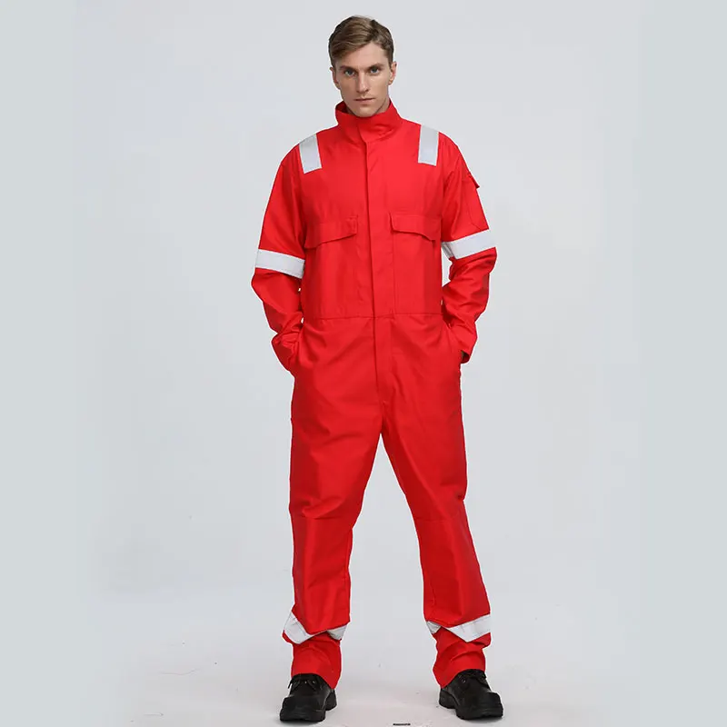 Fire Resistant Work Clothes Anti Static Flame Retardant Workwear Cotton Fireproof Welding Coverall for Oil and Gas Fr Clothing