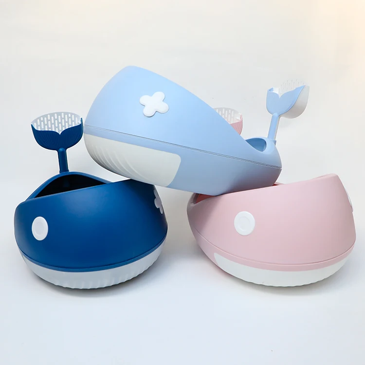 Wholesale Portable Washable Cat Litter Sand Box Hidden Cleaning Whale Cats Litter Box Toilet