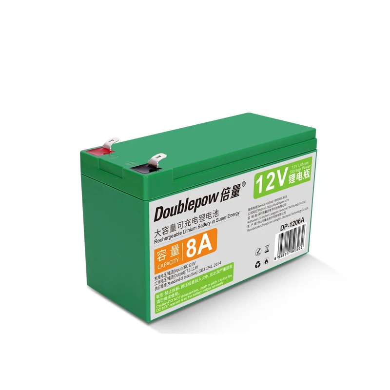 Doublepow 12V 8Ah Prismatic Lithium Ion Battery Pack Small Size 18650 battery packs 12V 8Ah