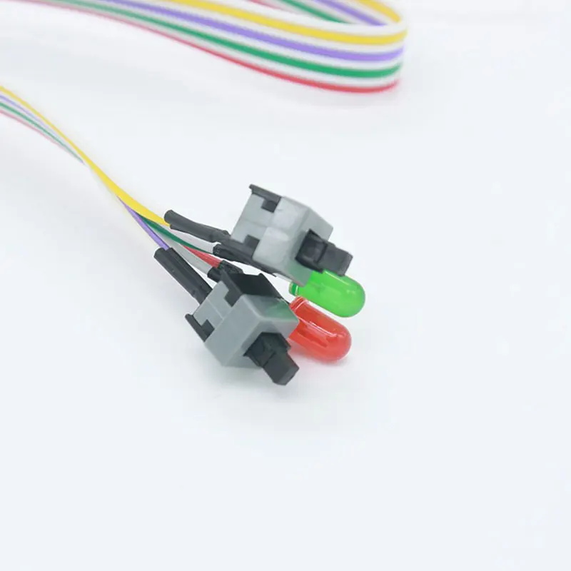 
Set of 4 Computer Motherboard Power Cable 2 Switch On /Off/Reset with LED Light Computer chassis switch line 