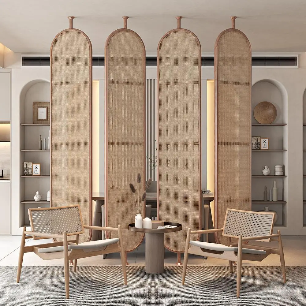 Скандинавская креативная перегородка из цельного дерева dreamhaus из ротанга, Современная перегородка для гостиной, входа, прихожей, крыльца