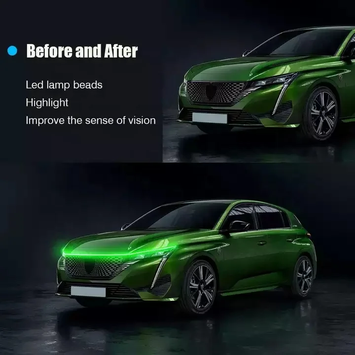 DIY 1.2M 1.5M 1.8M Car Flexible Daytime Running Light Modified Decorative LED Hood Light Strip Bar White 6000K Head Lamp DRL