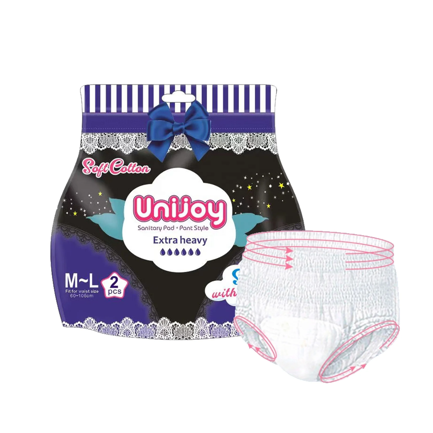 Высококачественные одноразовые гигиенические салфетки Unijoy, женские одноразовые менструальные брюки