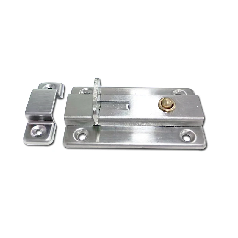 Burglar Resistant Wooden Door, Surface Mounted Plug, Bathroom Buckle, Left And Right, Stainless Steel Automatic Spring Bolt Lock