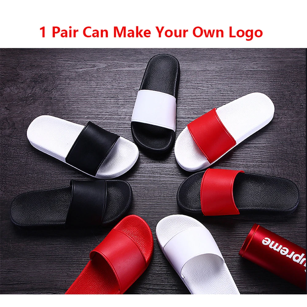 Unisex Slippers Wholesale Factory Price 1 Pair Customize Logo Slides Slippers PVC Slippers