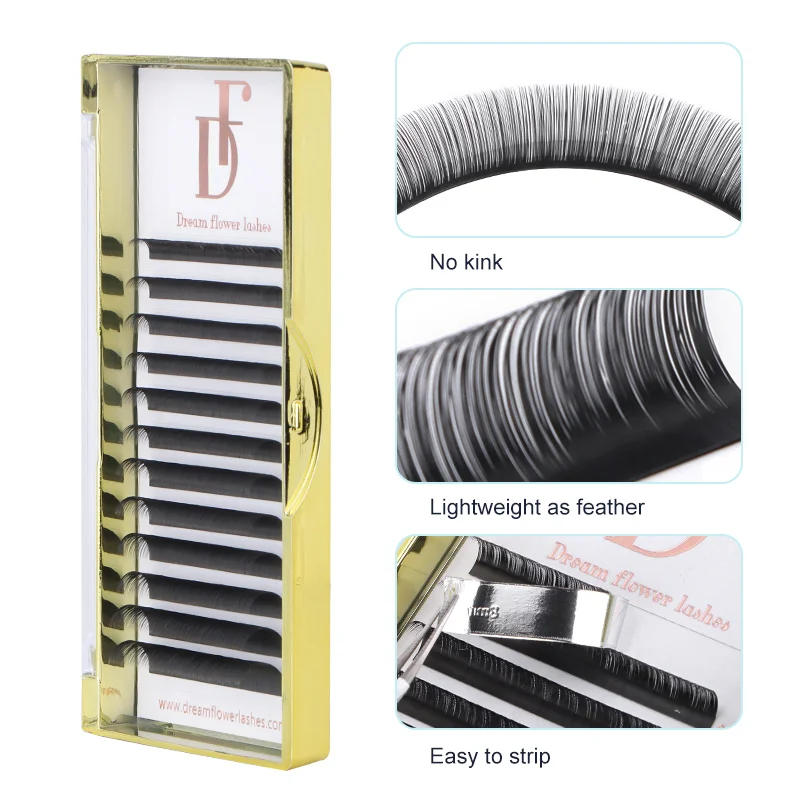 Cashmere individual lash extensions dark matte lash trays wholesale volume hand made eyelash extensions