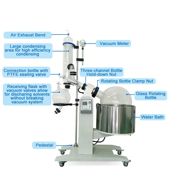 10l 20l 50l chemical laboratories distillation equipment rotovapor extraction rotary evaporator