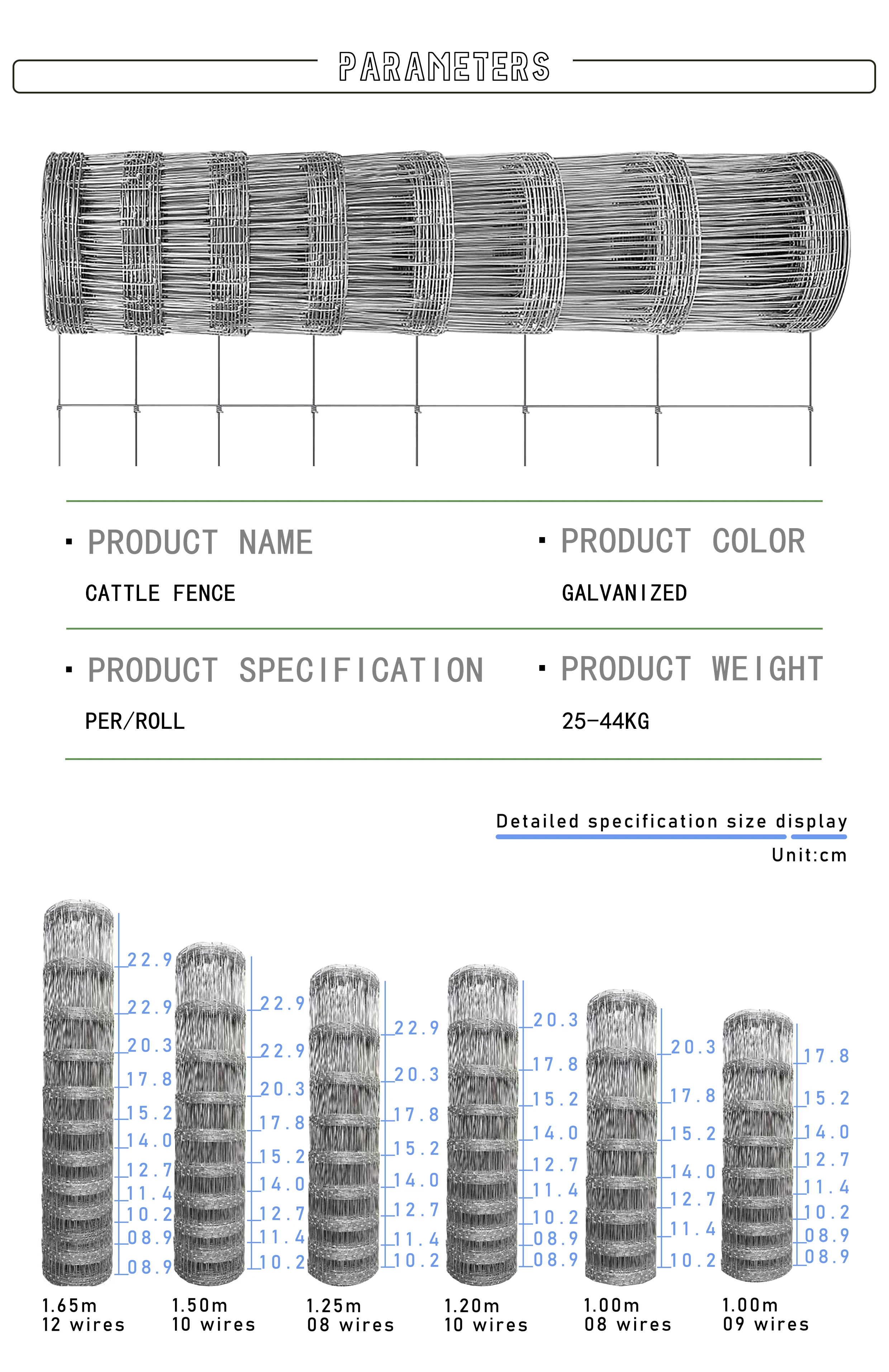 high quality Field fence to feed cattle in agriculture farm and grassland also as barriers against deer and wild animals