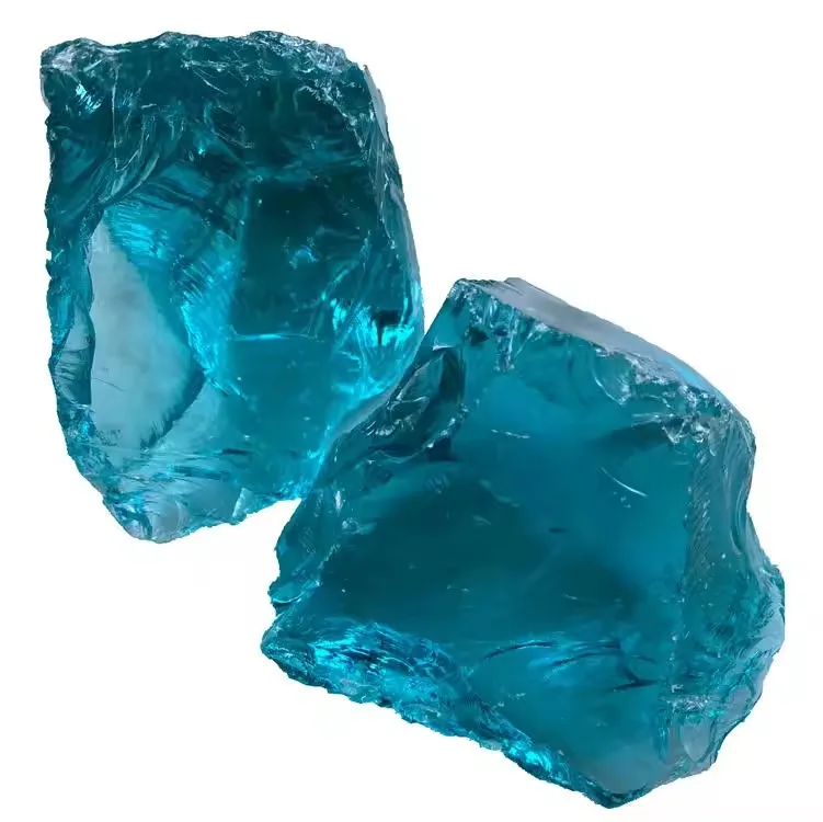 Fire Crushed Glass for Garden and Decoration Wall Glass Chunks 12cm Crushed Glass Cullet For Landscape Recycled Crushed Cullet
