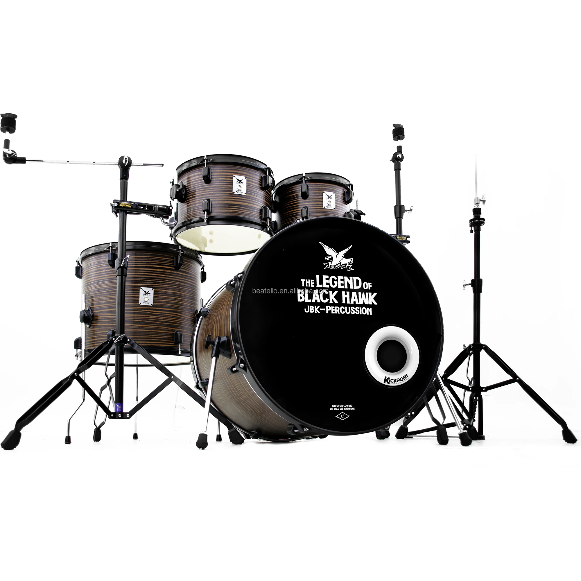 JBK Drums Set 5Pcs Musical Percussion Instrument Basswood Drum Set High Quality Full Sizes Professional Drum Kit