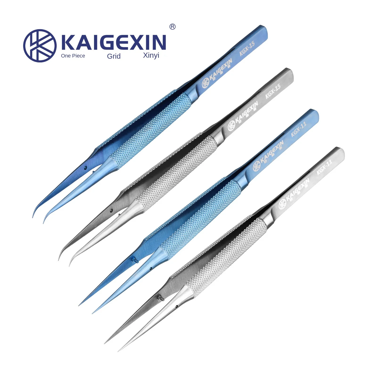 Titanium alloy tweezers Blue fingerprint flying line mobile phone repair thin pointed0.15mmAnti-magnetization Microscope fixture