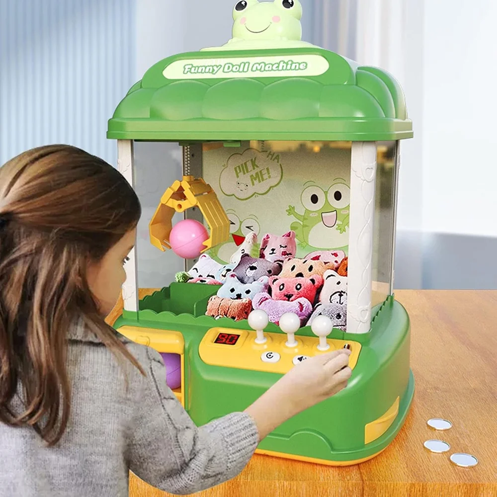Мини-коготь игрушечная кукла аркадная игра торговый автомат с монетоприемником Электронная кукольная машина подсветкой и музыкой