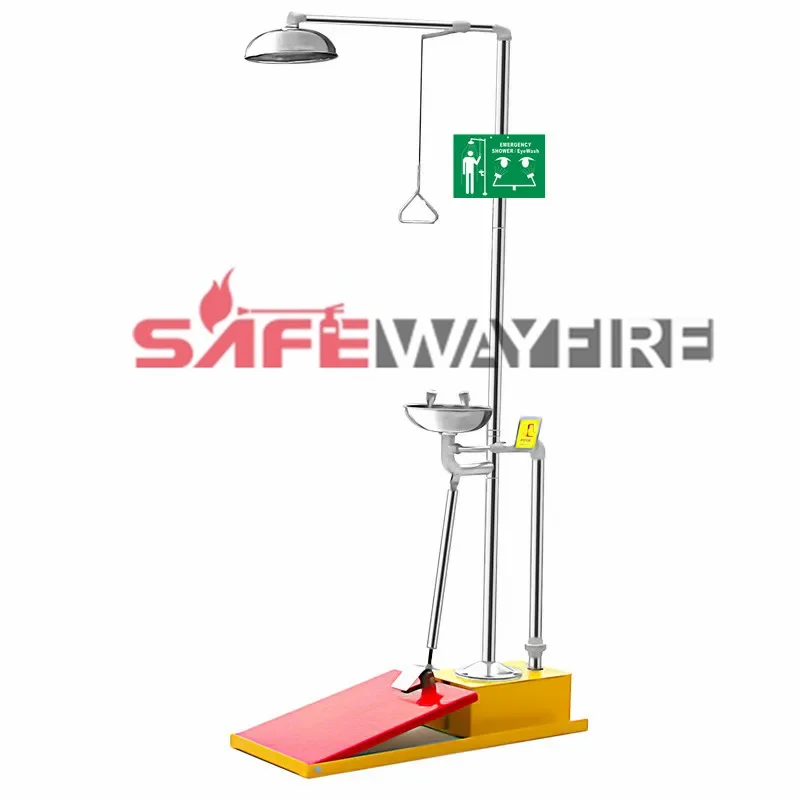 hot sale First-Aid Devices stainless steel  safety eyewash station with foot control for Eye Cleansing