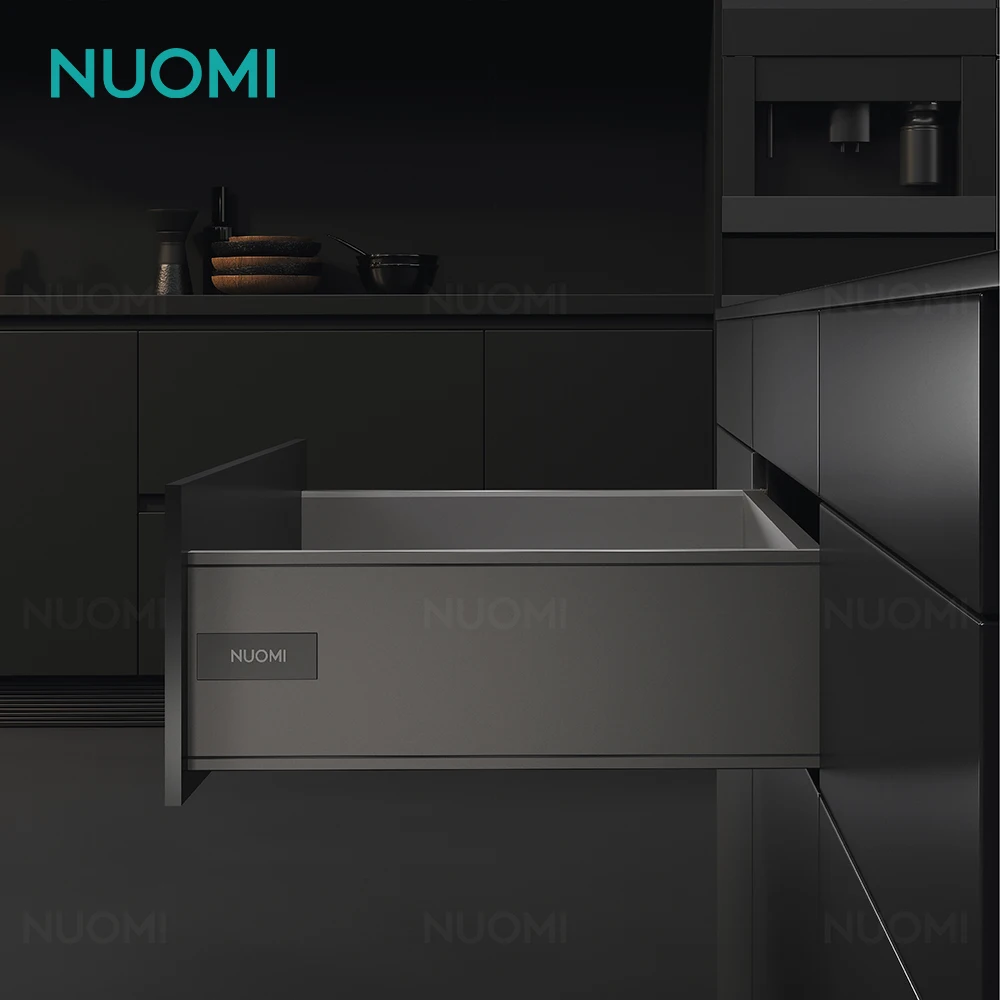 NUOMI Furniture Hardware JANE Series Tandem Cabinet Drawer Box Runner Rail Soft Closing Slim Undermount Drawer Slide for Kitchen