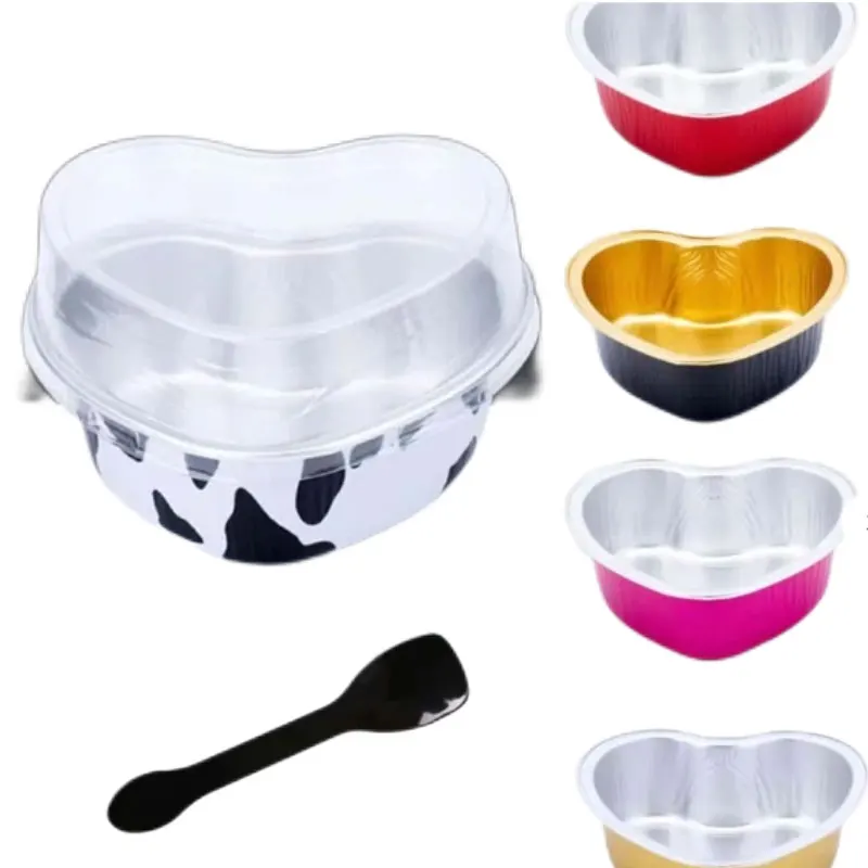 88x31mm 3oz ragid  beautiful lover mini aluminium cupcake baking aluminum foil cup with lid disposable ramekins mufiin cup CHT10
