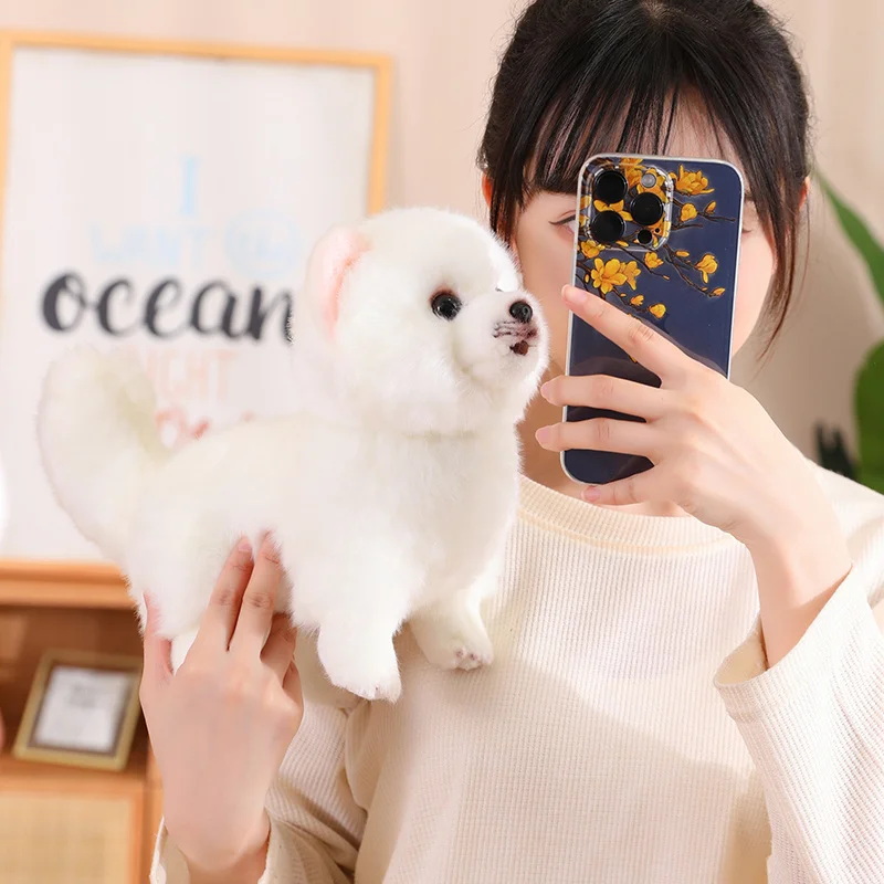 Premium Simulation Pomeranian Dog Plush Toy Cute Stuffed Animals Puppy Plushies Doll Plush Toys For Claw Machine Arcade