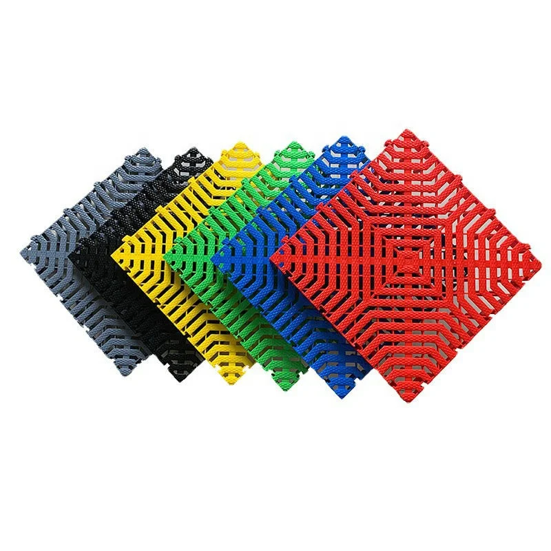 Factory Price Plastic Drainage Garage Flooring Tiles car repair workshop mats