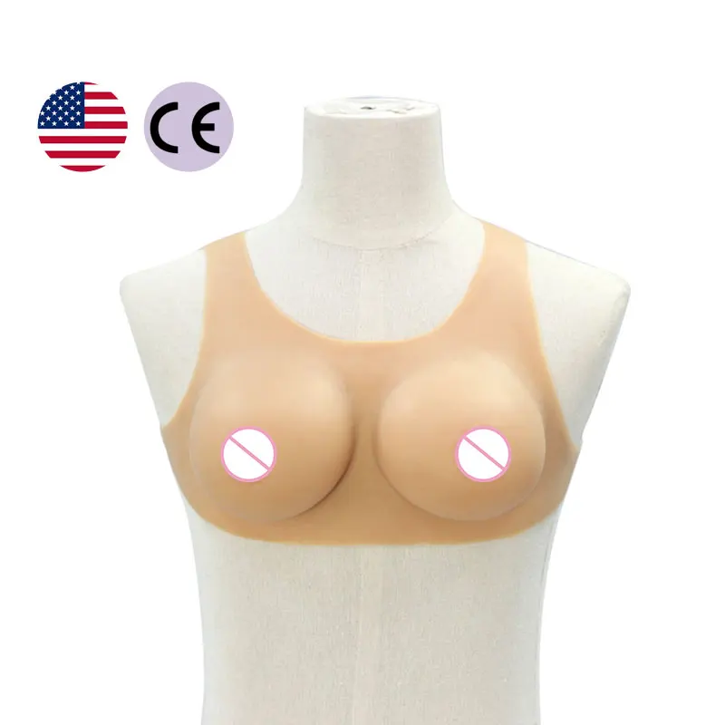 ONEFENG TC1 Drag Queen Boobs Short Round Neck Highly Realistic Silicone or Cotton Filling One-piece  for Crossdresser B-I Cup