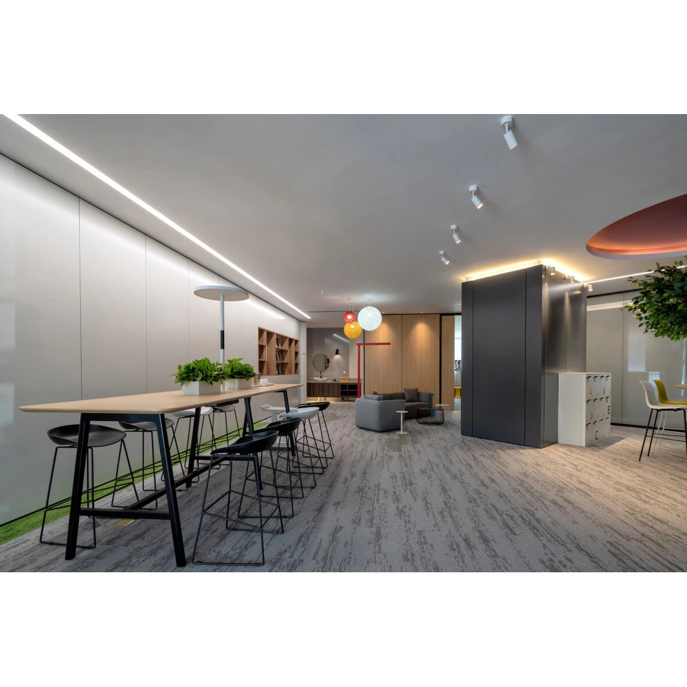 FlexSpace office aluminum glass partition wall single panel with steel hinge PVDF Gloden handle swing door