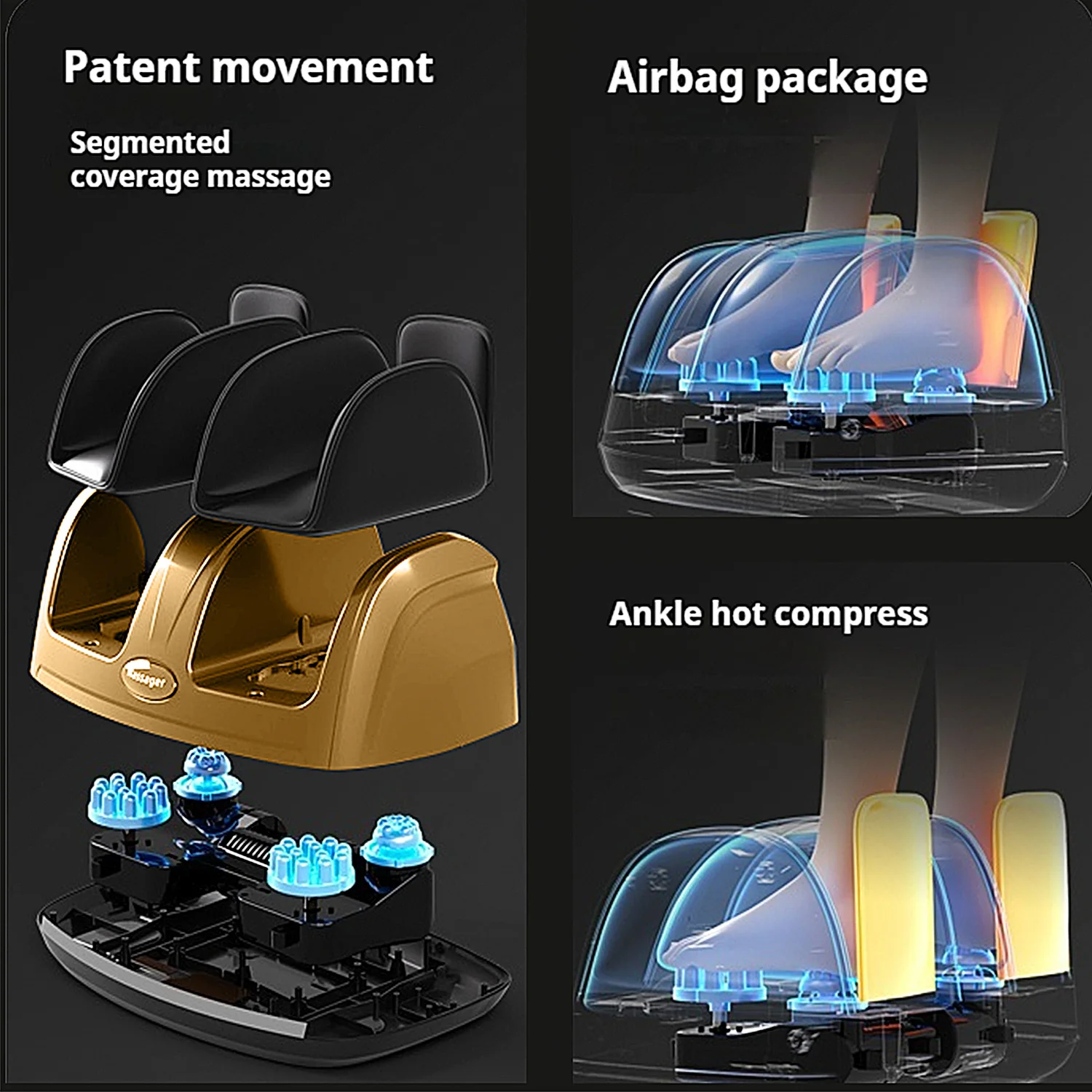 Foot Massager Machine Electric Vibrating Ems Foot Massager Relief Calf Relief Foot Calf Device Massage Legs