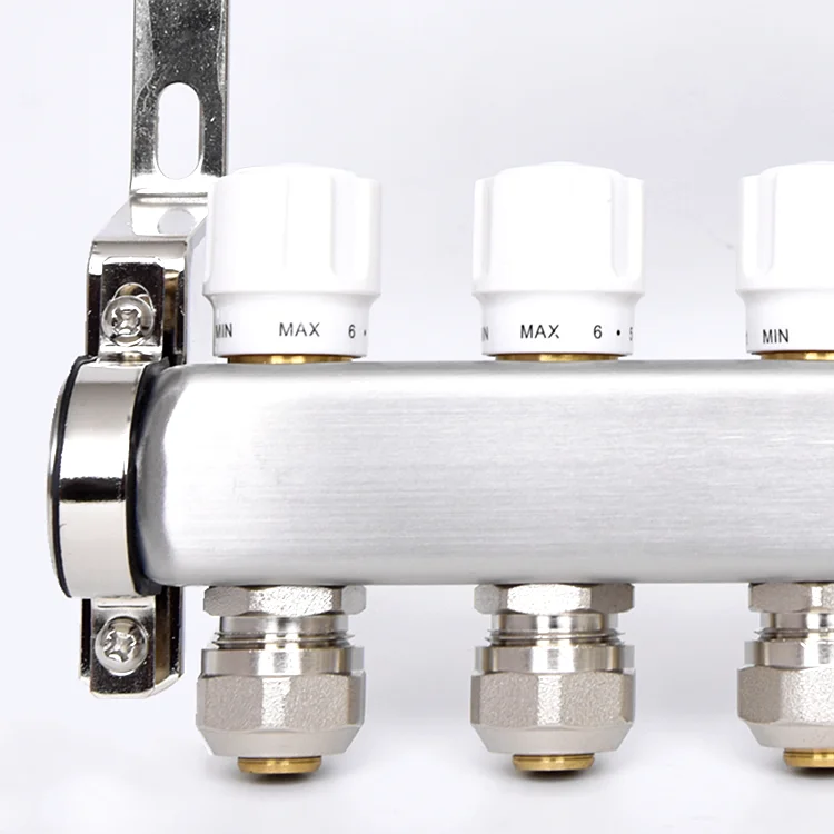 OLDE Hot Selling  Brass Hydronic Underfloor Heating Manifold , 13-Ways Stainless Steel Manifold