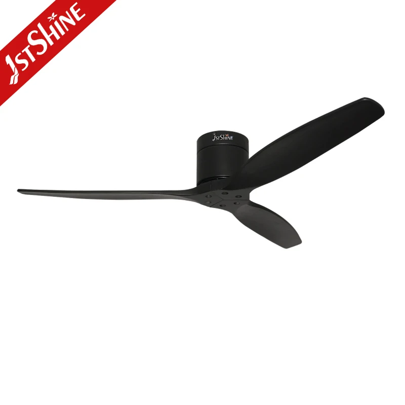 1stshine ceiling fan OEM factory black solid wooden blades low profile ceiling fans without lights