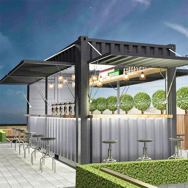 Modified shipping pop up container house 10ft mobile ice cream shop container coffee shop shopping mall bar