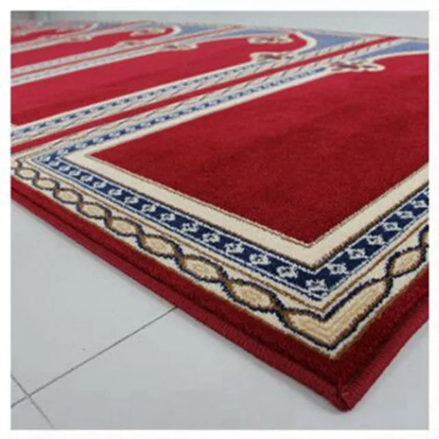 Machine Pattern Carpet for Mosque, prayer Room Carpets Made Red and Blue  Modern Floral Round Floor Carpet